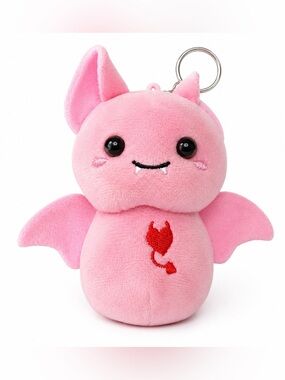 Plush Pink Bat Keychain Plushie - Cute Small Pets Accessory